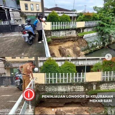 Monitoring Longsor di RT.33 Kelurahan Mekar Sari